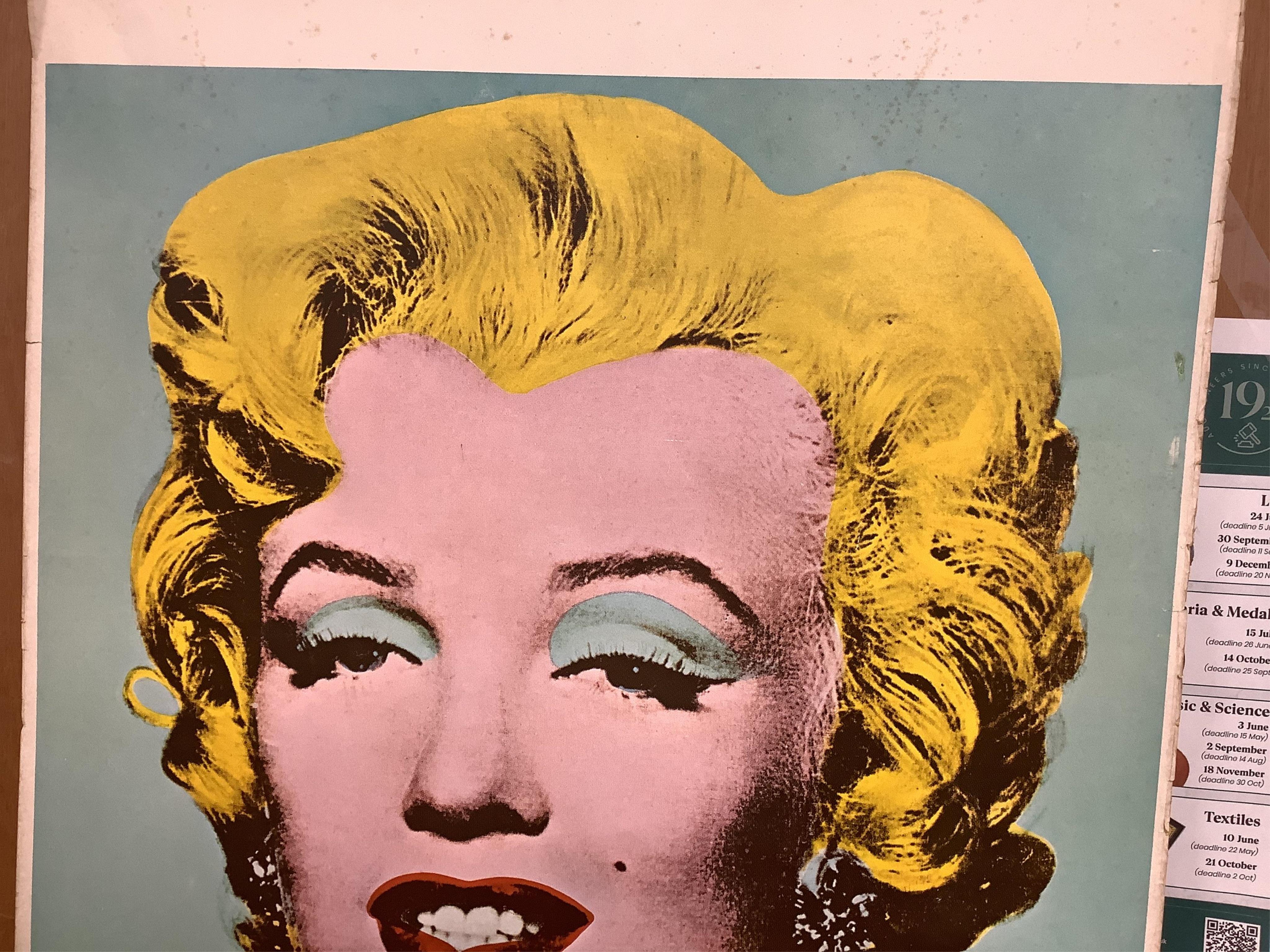 A 1971 Tate gallery Warhol Exhibition advertising poster, 51cm wide, 76cm high. Condition - fair